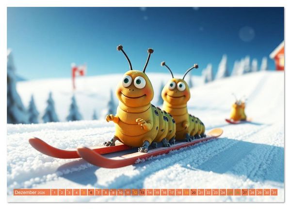 Produktbild: Raupen-Rabatz - Ein Jahr voller Krabbelspa&szlig; (hochwertiger Premium Wandkalender 2026 DIN A2 quer), Kunstdruck in Hochglanz