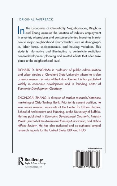 Produktbild: The Economies Of Central City Neighborhoods
