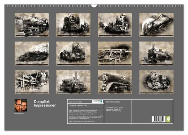 Produktbild: Dampflok Impressionen (Wandkalender 2027 DIN A2 quer), CALVENDO Monatskalender