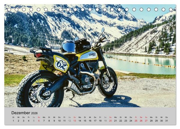 Produktbild: Scrambler Motorr&auml;der mit Stil (Tischkalender 2026 DIN A5 quer), CALVENDO Monatskalender