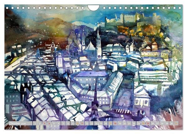 Produktbild: Aquarelle aus der Mozartstadt Salzburg (Wandkalender 2026 DIN A4 quer), CALVENDO Monatskalender