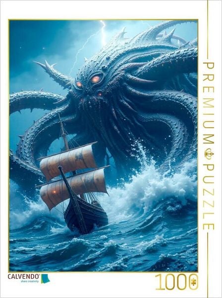 Produktbild: CALVENDO Puzzle Kraken, gigantischer Tintenfisch mit Tentakeln | 1000 Teile Lege-Gr&ouml;&szlig;e 64x48cm Foto-Puzzle f&uuml;r gl&uuml;ckliche Stunden