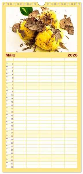 Produktbild: Familienplaner 2026 - Franz&ouml;sische Tr&uuml;ffelwelten mit 5 Spalten (Wandkalender, 21 x 45 cm) CALVENDO