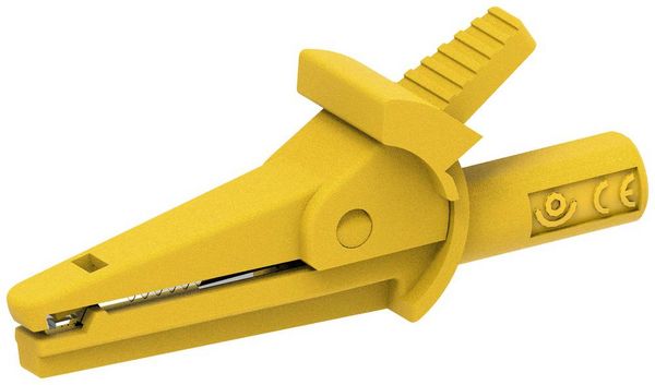 Produktbild: Electro PJP 5002-IEC-d4-CD1-J Krokodilklemme Gelb Klemmbereich max.: 9mm L&auml;nge: 51mm 1St.
