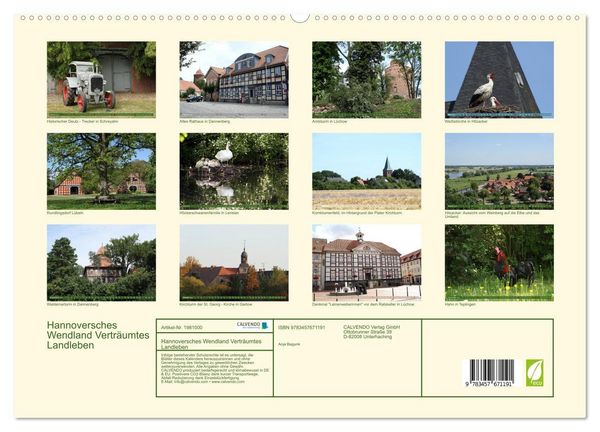 Produktbild: Hannoversches Wendland Vertr&auml;umtes Landleben (hochwertiger Premium Wandkalender 2026 DIN A2 quer), Kunstdruck in Hochglanz