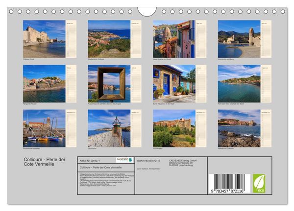 Produktbild: Collioure - Perle der Cote Vermeille (Wandkalender 2026 DIN A4 quer), CALVENDO Monatskalender