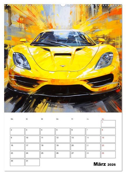 Produktbild: Sportauto Paintings (Wandkalender 2026 DIN A2 hoch), CALVENDO Monatskalender