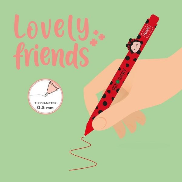 Produktbild: Legami Gelstift mit Tierdeko - Lovely Friends - Ladybug "Get Lucky"