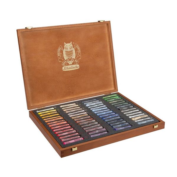 Produktbild: Schmincke Pastell, Holzkasten, Mehrzweck, 60 Stifte