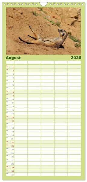 Produktbild: Familienplaner 2026 - Erdm&auml;nnchen mit 5 Spalten (Wandkalender, 21 x 45 cm) CALVENDO