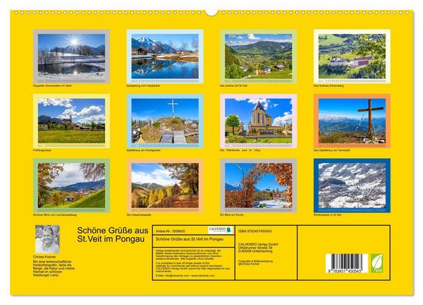 Produktbild: Sch&ouml;ne Gr&uuml;&szlig;e aus St.Veit im Pongau (hochwertiger Premium Wandkalender 2026 DIN A2 quer), Kunstdruck in Hochglanz