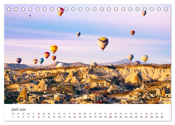 Produktbild: Kunterbunte Hei&szlig;luftballone (Tischkalender 2026 DIN A5 quer), CALVENDO Monatskalender