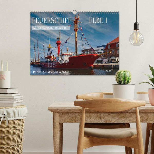 Produktbild: Feuerschiff Elbe 1 - In der Hansestadt Wismar (Wandkalender 2026 DIN A3 quer), CALVENDO Monatskalender