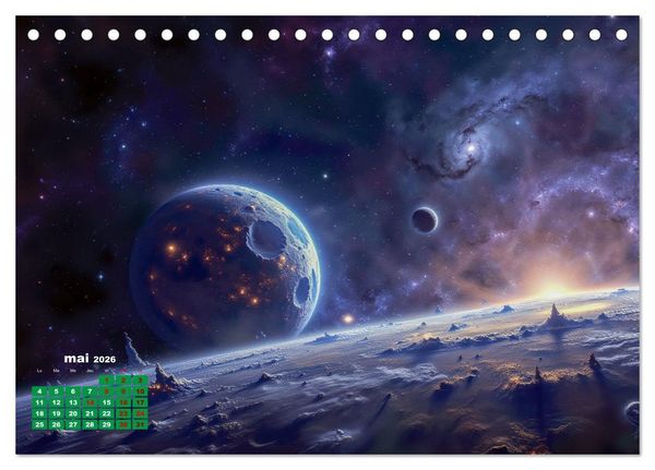 Produktbild: &Agrave; travers l'univers-L'incroyable voyage (Calendrier de bureau 2026 DIN A5 vertical), CALVENDO calendrier mensuel