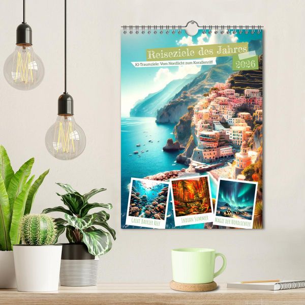 Produktbild: Reiseziele des Jahres - vom Nordlicht bis Korallenriff: 12 Traumziele (Wandkalender 2026 DIN A4 hoch), CALVENDO Monatskalender