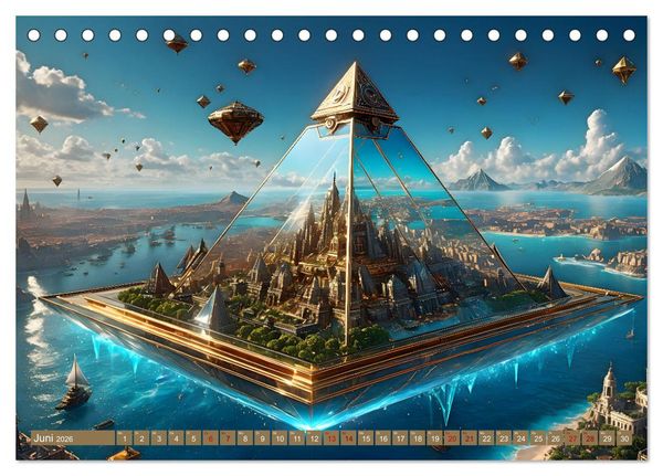 Produktbild: Steampunk Pyramidenwelt (Tischkalender 2026 DIN A5 quer), CALVENDO Monatskalender