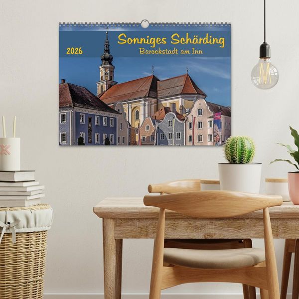 Produktbild: Sonniges Sch&auml;rding, Barockstadt am Inn (Wandkalender 2026 DIN A3 quer), CALVENDO Monatskalender