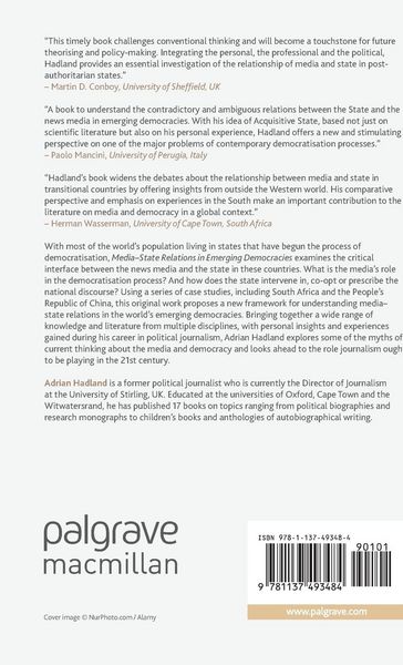 Produktbild: Media-State Relations in Emerging Democracies