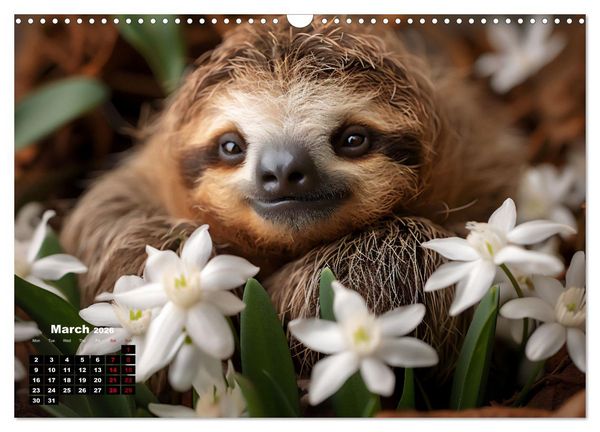 Produktbild: sweet sloths - relaxed throughout the year (Wall Calendar 2026 DIN A3 landscape), CALVENDO 12 Month Wall Calendar