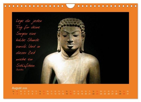 Produktbild: Buddha & Zitate (Wandkalender 2026 DIN A4 quer), CALVENDO Monatskalender