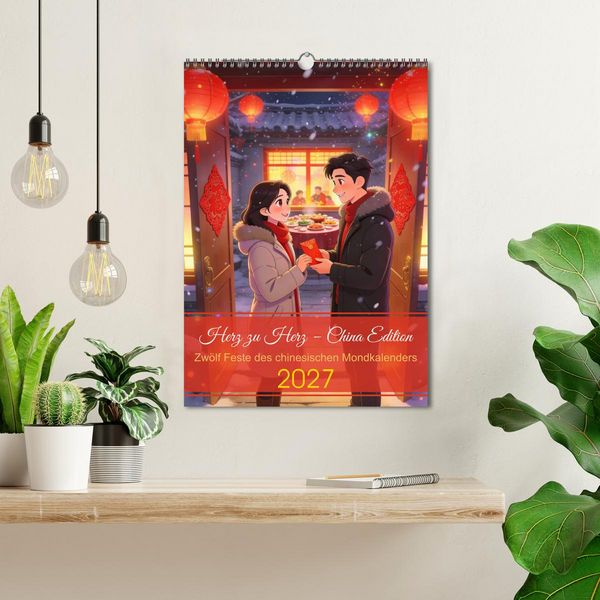 Produktbild: Herz zu Herz &ndash; China Edition (Wandkalender 2027 DIN A3 hoch), CALVENDO Monatskalender