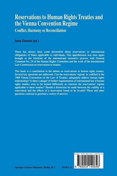 Produktbild: Reservations to Human Rights Treaties and the Vienna Convention Regime