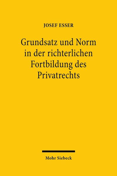 Produktbild: Grundsatz und Norm in der richterlichen Fortbildung des Privatrechts