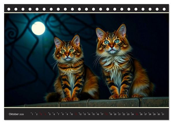 Produktbild: Maine Coon - Intelligent und verspielt (Tischkalender 2026 DIN A5 quer), CALVENDO Monatskalender