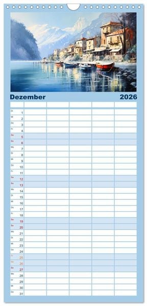 Produktbild: Familienplaner 2026 - Lieblingssee mit 5 Spalten (Wandkalender, 21 x 45 cm) CALVENDO