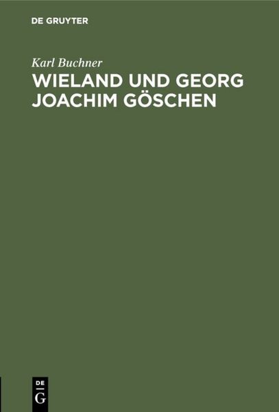 Produktbild: Wieland und Georg Joachim G&ouml;schen