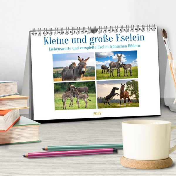 Produktbild: Kleine und gro&szlig;e Eselein (Tischkalender 2027 DIN A5 quer), CALVENDO Monatskalender