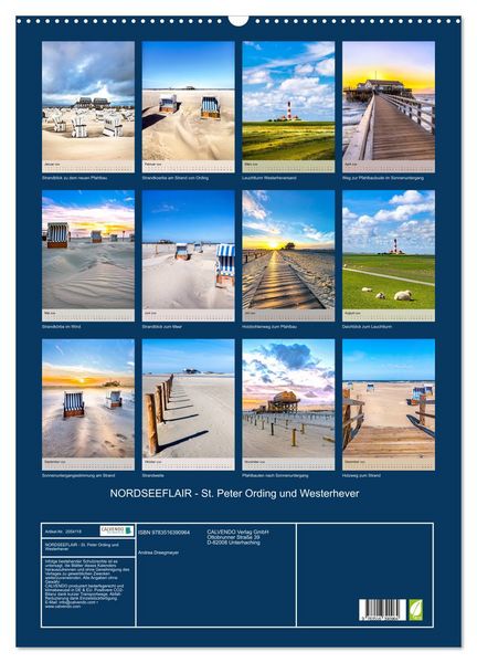Produktbild: NORDSEEFLAIR - St. Peter Ording und Westerhever (Wandkalender 2026 DIN A2 hoch), CALVENDO Monatskalender