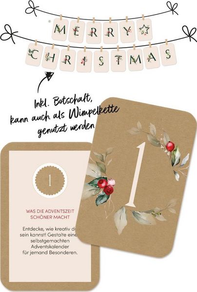 Produktbild: Gl&uuml;cksk&auml;rtchen Advent-24 Adventsw&uuml;nsche