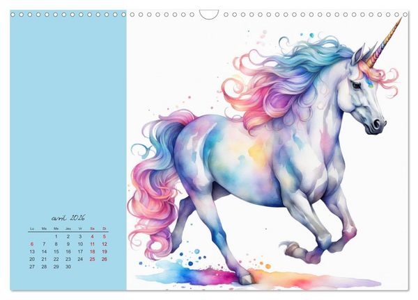 Produktbild: Les licornes (Calendrier mural 2026 DIN A3 vertical), CALVENDO calendrier mensuel
