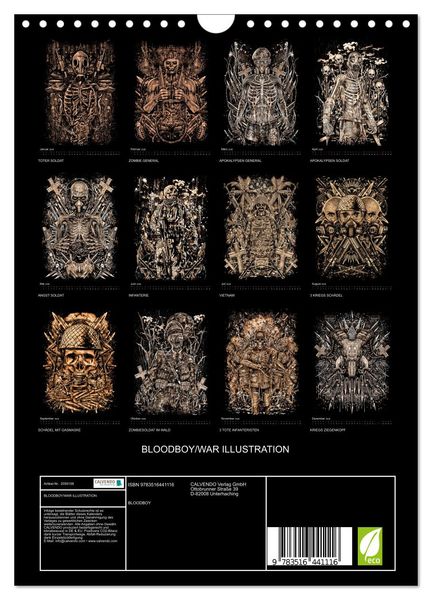 Produktbild: BLOODBOY/WAR ILLUSTRATION (Wandkalender 2026 DIN A4 hoch), CALVENDO Monatskalender