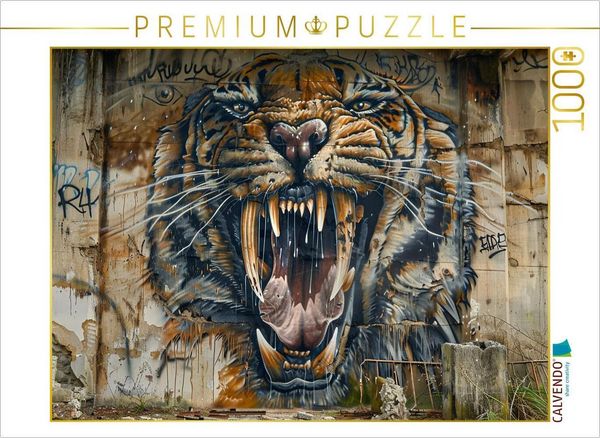 Produktbild: CALVENDO Puzzle S&auml;belzahntiger | 1000 Teile Lege-Gr&ouml;&szlig;e 64x48cm Foto-Puzzle f&uuml;r gl&uuml;ckliche Stunden