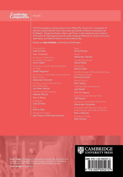 Produktbild: The Cambridge Companion to Krautrock
