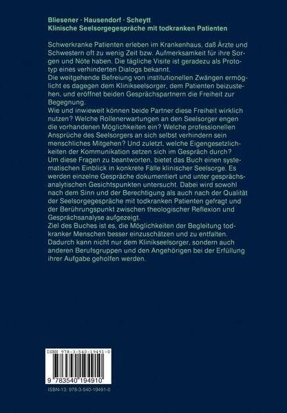 Produktbild: Klinische Seelsorgegespr&auml;che mit todkranken Patienten