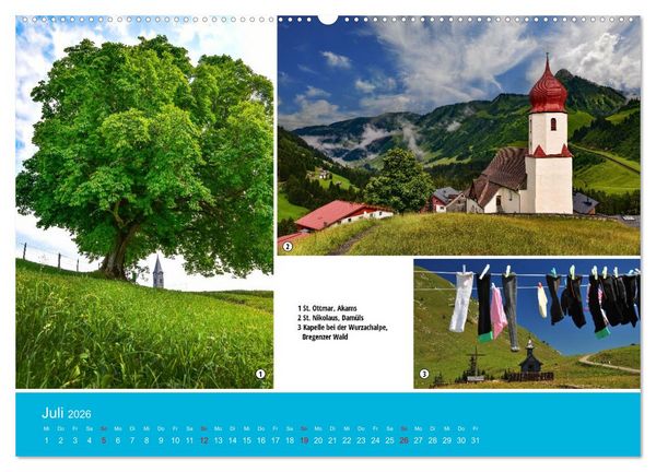 Produktbild: Kirchen und Kapellen als Ausflugsziele (Wandkalender 2026 DIN A2 quer), CALVENDO Monatskalender