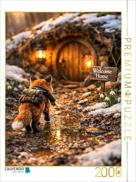 CALVENDO Puzzle Der kleine Fuchs auf dem Heimweg | 2000 Teile Lege-Größe 90x67cm Foto-Puzzle für glückliche Stunden