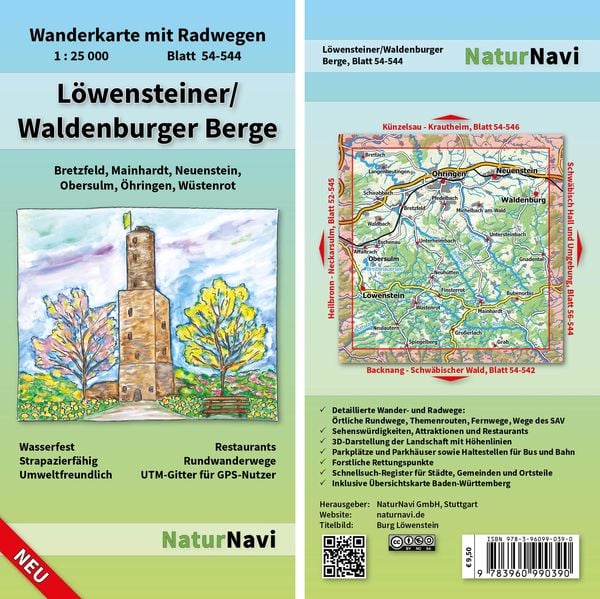 Produktbild: L&ouml;wensteiner/Waldenburger Berge 1 : 25 000, Blatt 54-544