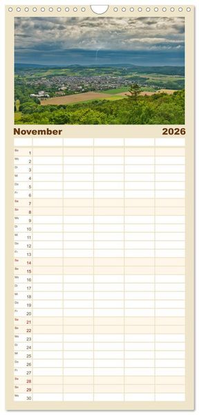 Produktbild: Familienplaner 2026 - Streifzug durch das Weserbergland mit 5 Spalten (Wandkalender, 21 x 45 cm) CALVENDO