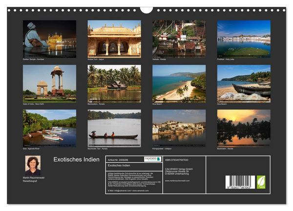 Produktbild: Exotisches Indien (Wandkalender 2026 DIN A3 quer), CALVENDO Monatskalender