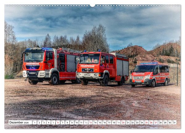Produktbild: Feuerwehrfahrzeuge (Wandkalender 2026 DIN A2 quer), CALVENDO Monatskalender