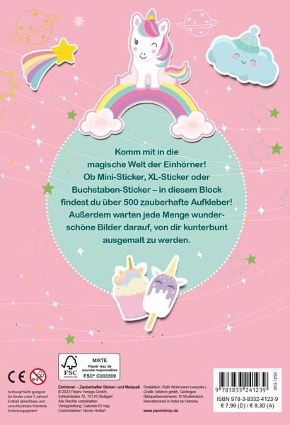 Produktbild: Einh&ouml;rner: Zauberhafter Sticker- und Malspa&szlig;