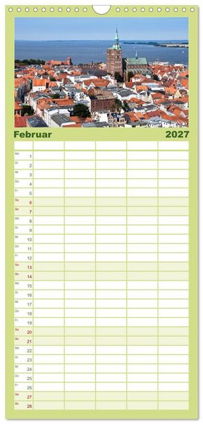 Produktbild: Familienplaner 2027 - Stralsund - Momente einer Reise mit 5 Spalten (Wandkalender, 21 x 45 cm) CALVENDO