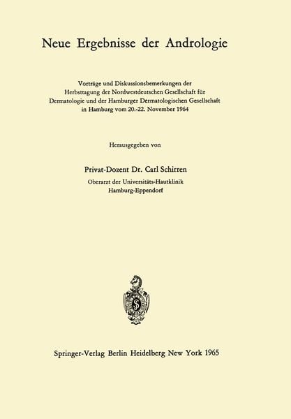Neue Ergebnisse der Andrologie, Taschenbuch von , Springer Berlin, 9783540033776