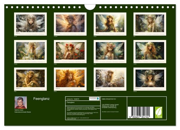 Produktbild: Feenglanz (Wandkalender 2026 DIN A4 quer), CALVENDO Monatskalender