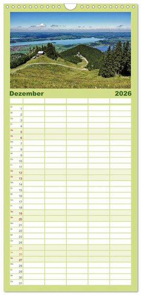 Produktbild: Familienplaner 2026 - Allg&auml;u - Natur pur mit 5 Spalten (Wandkalender, 21 x 45 cm) CALVENDO