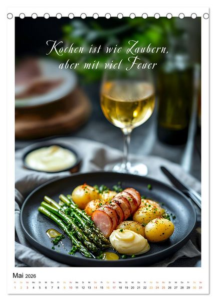 Produktbild: Coole Spr&uuml;che f&uuml;r Gourmets (Tischkalender 2026 DIN A5 hoch), CALVENDO Monatskalender